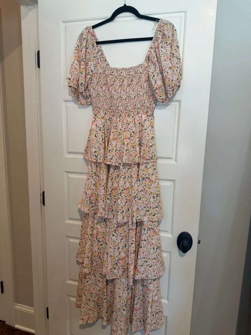 entro Pink Floral Tiered Maxi Dress - Picture 1 of 3